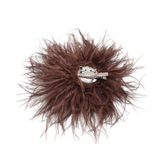 Vintage struisveren broche choclate bruin