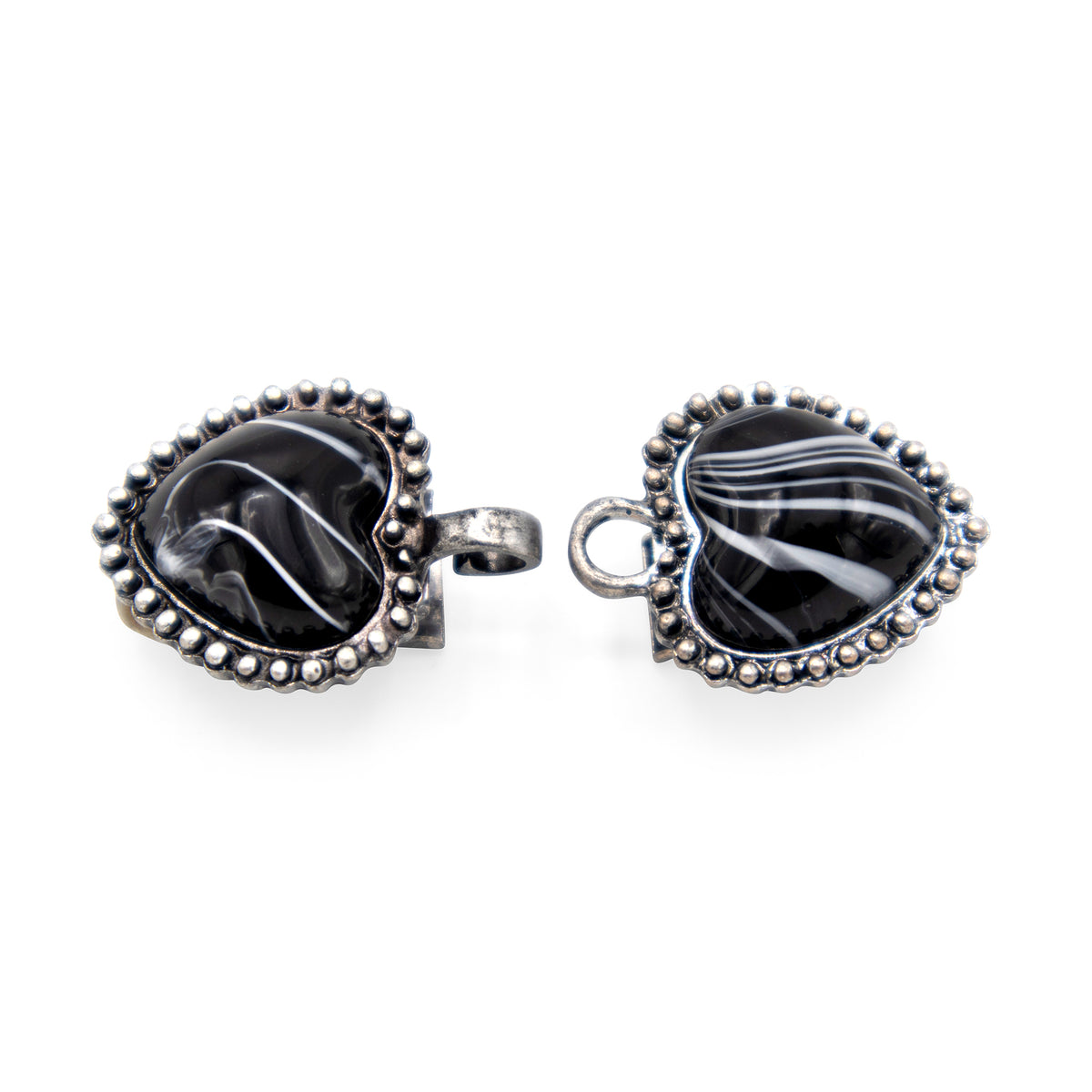 Bellagio schwarz mit weißem Wirbelmuster