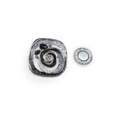 Magneet broche nr 222 fantasy zilverkleurig