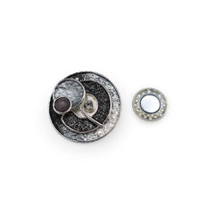 Magneet broche nr 226 fantasy zilverkleurig