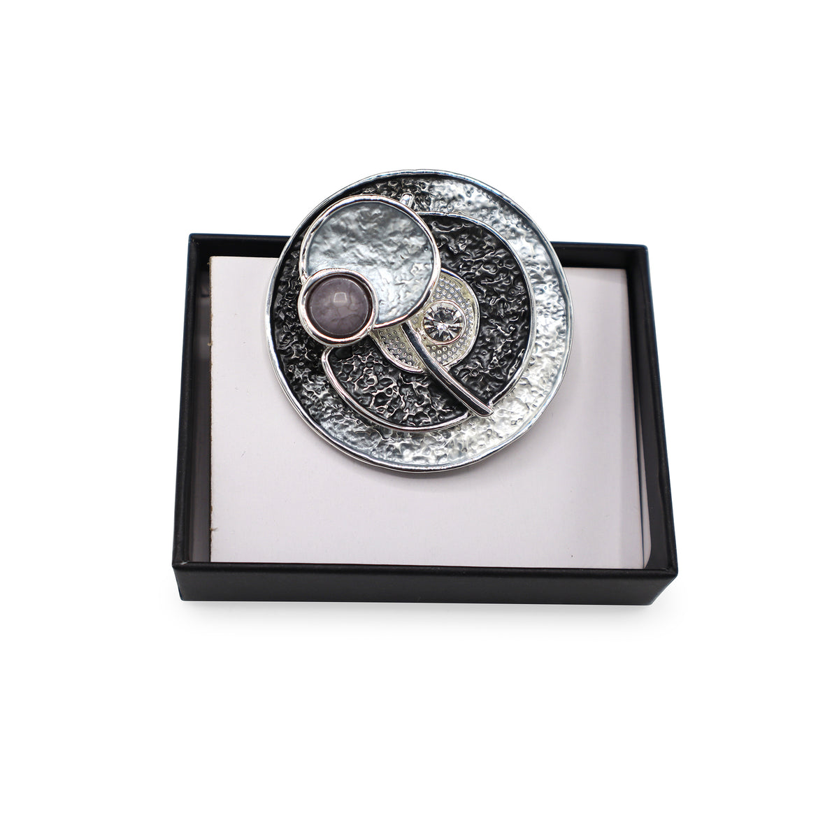 Magneet broche nr 226 fantasy zilverkleurig