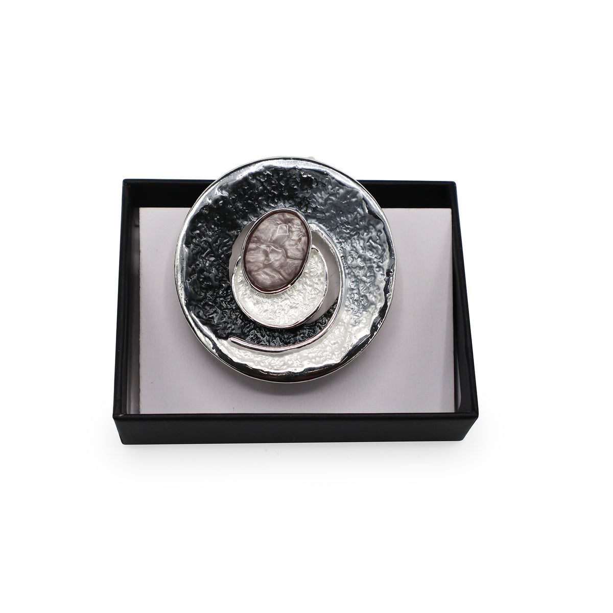 Magneet broche nr 234 fantasy zilverkleurig