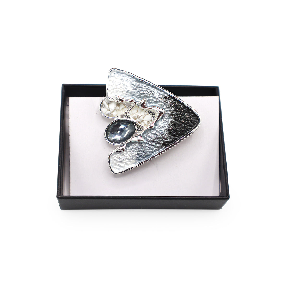 Magneet broche nr 237 fantasy zilverkleurig