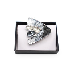 Magneet broche nr 237 fantasy zilverkleurig