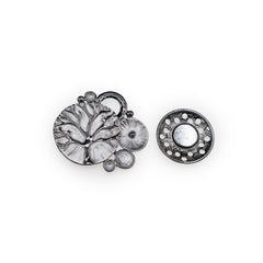 Magneet broche nr 243 fantasy zilverkleurig