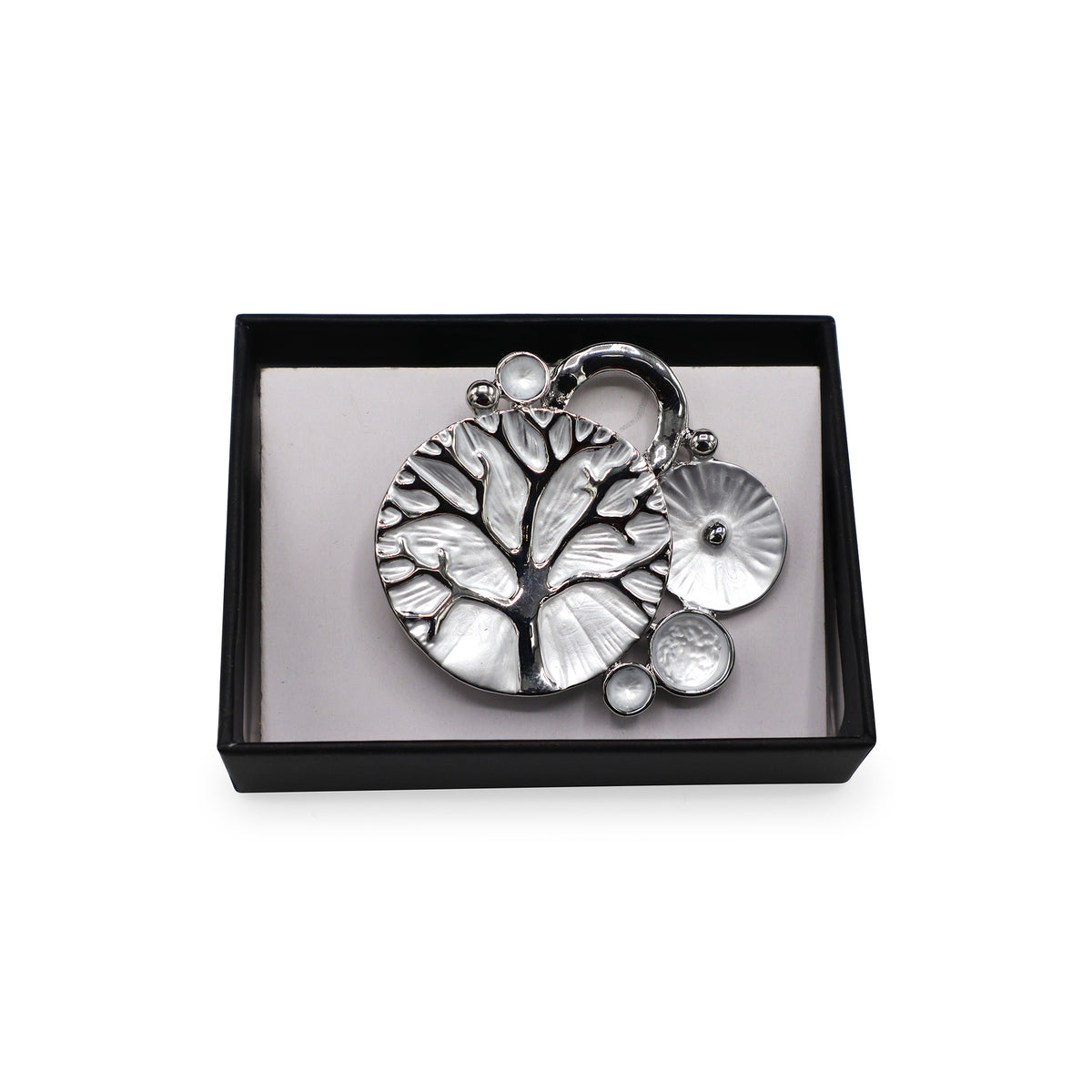 Magneet broche nr 243 fantasy zilverkleurig