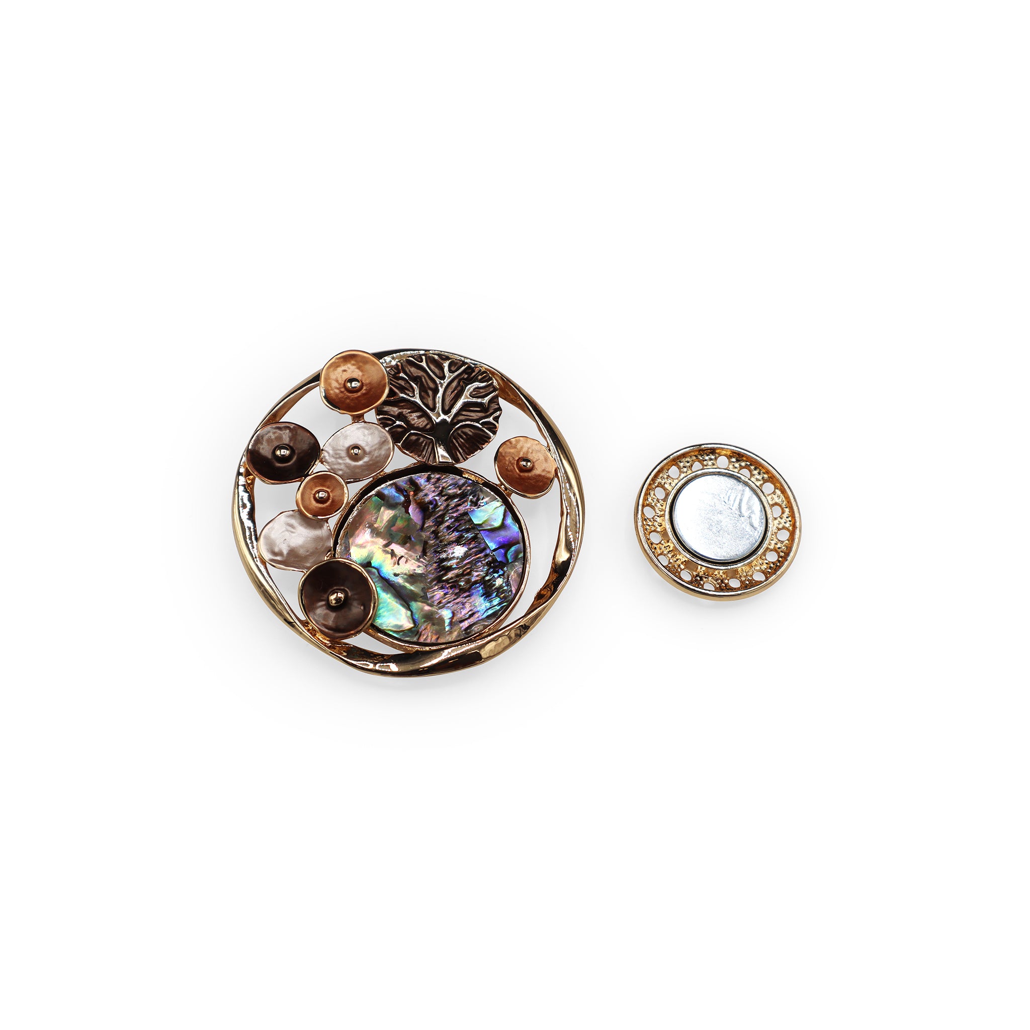 Magneet broche nr 282 fantasy goudkleurig