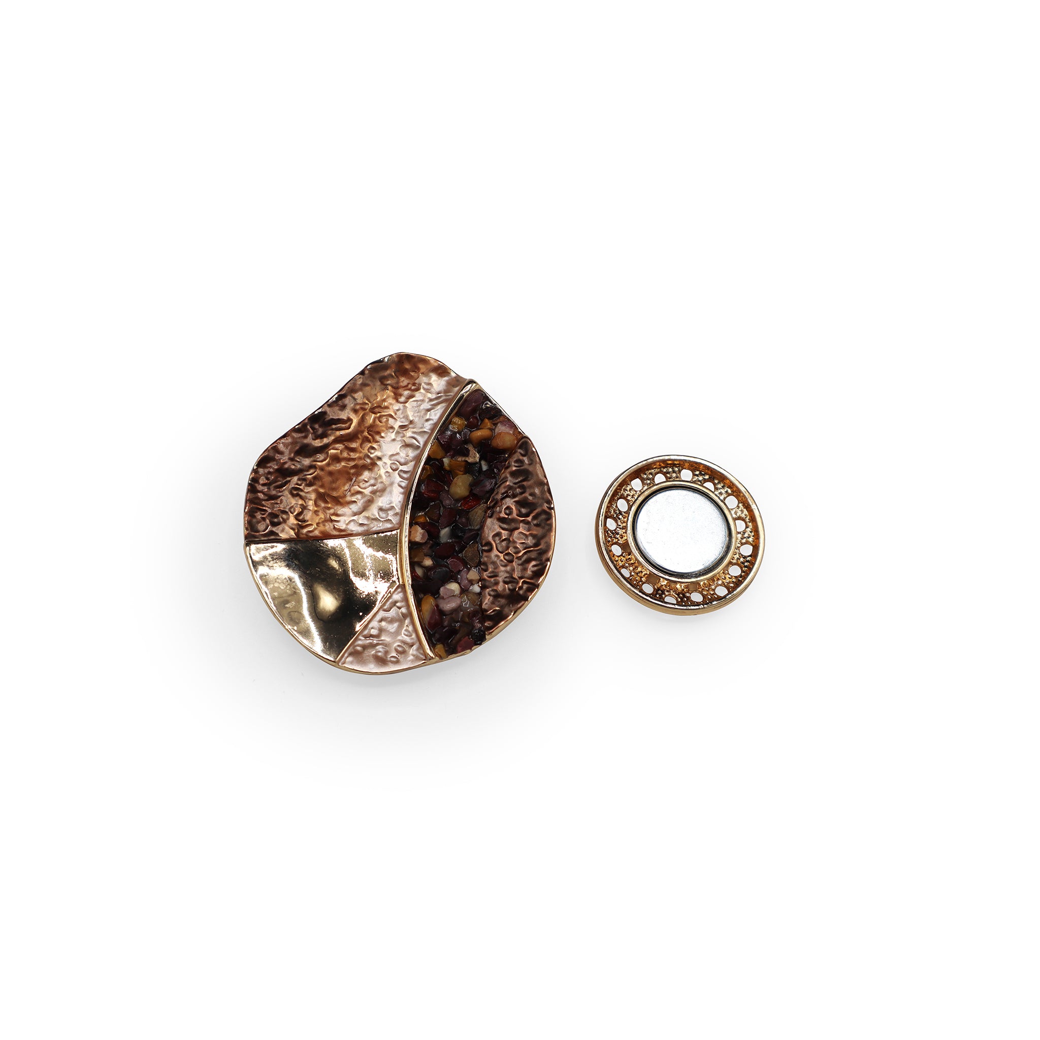 Magneet broche nr 291 fantasy goudkleurig
