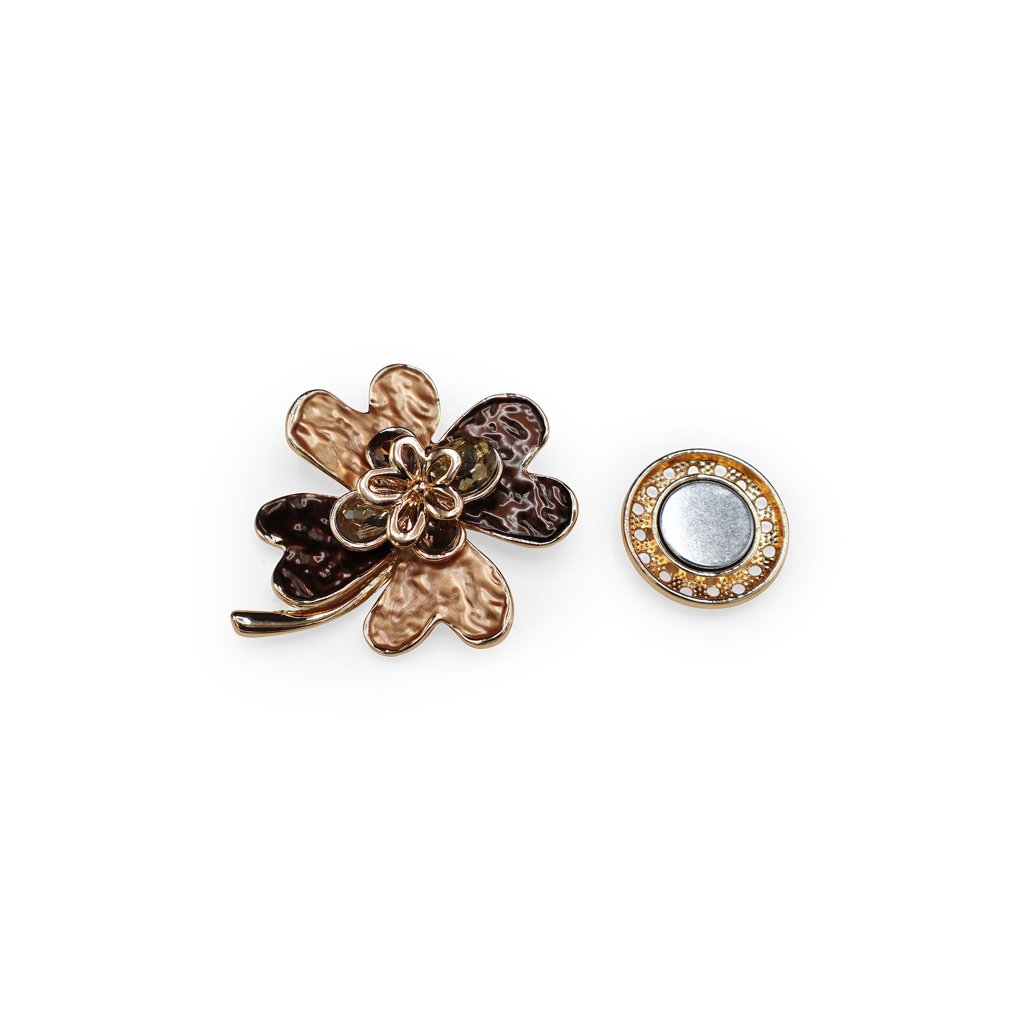 Magneet broche nr 295 fantasy goudkleurig