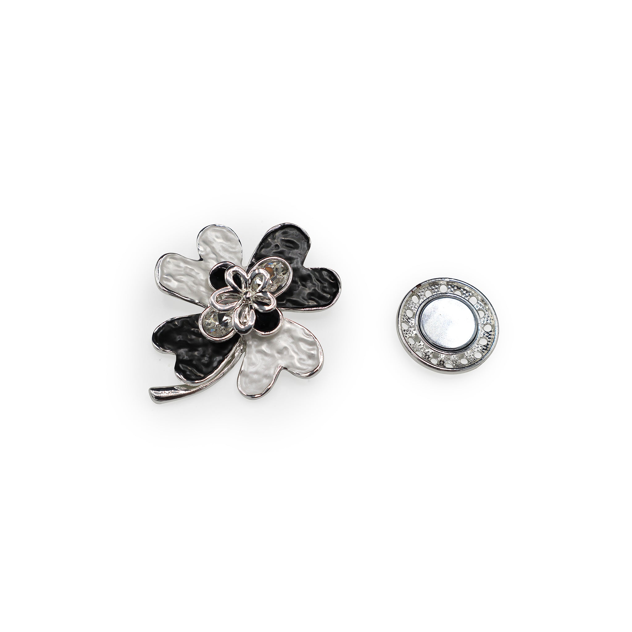 Magneet broche nr 296 fantasy zilverkleurig
