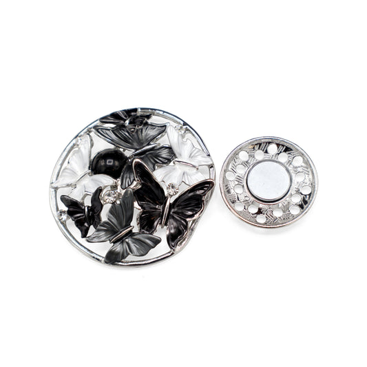 Magneet broche nr 173 fantasy zilverkleurig