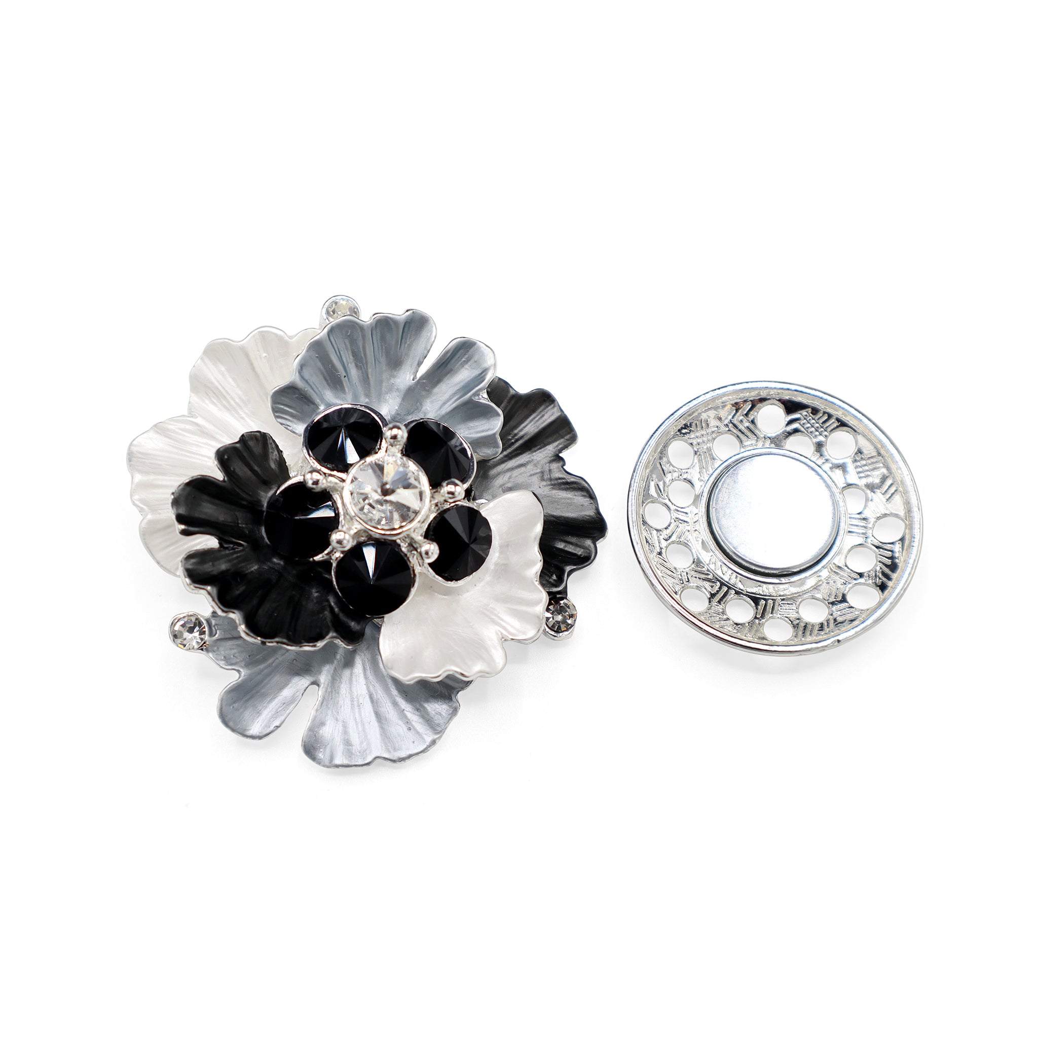 Magneet broche nr 220 fantasy zilverkleurig