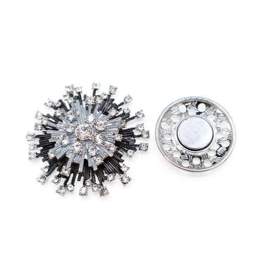Magneet broche nr 175 fantasy zilverkleurig