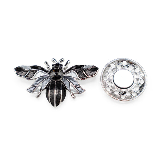 Magneet broche nr 178 fantasy zilverkleurig