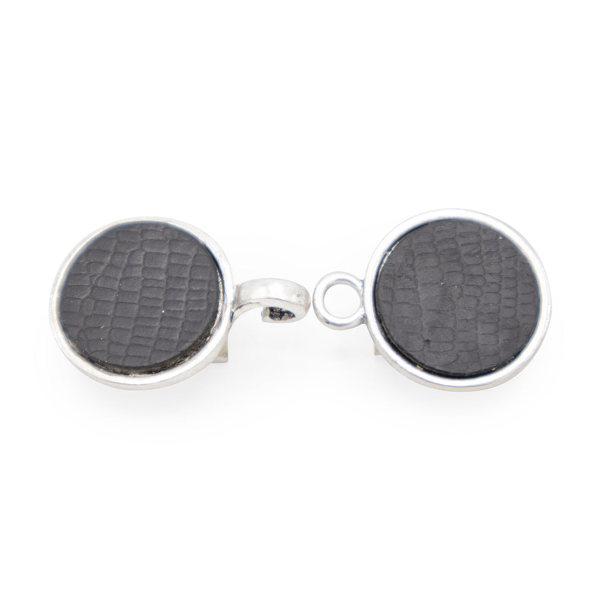 Bellagio buffalo leather krokodil print black