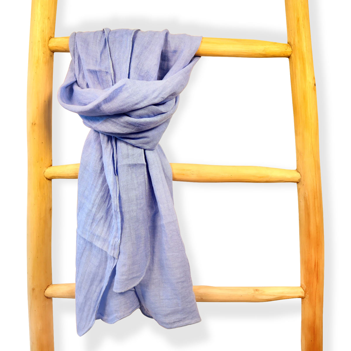 linnen sjaal jeans blauw